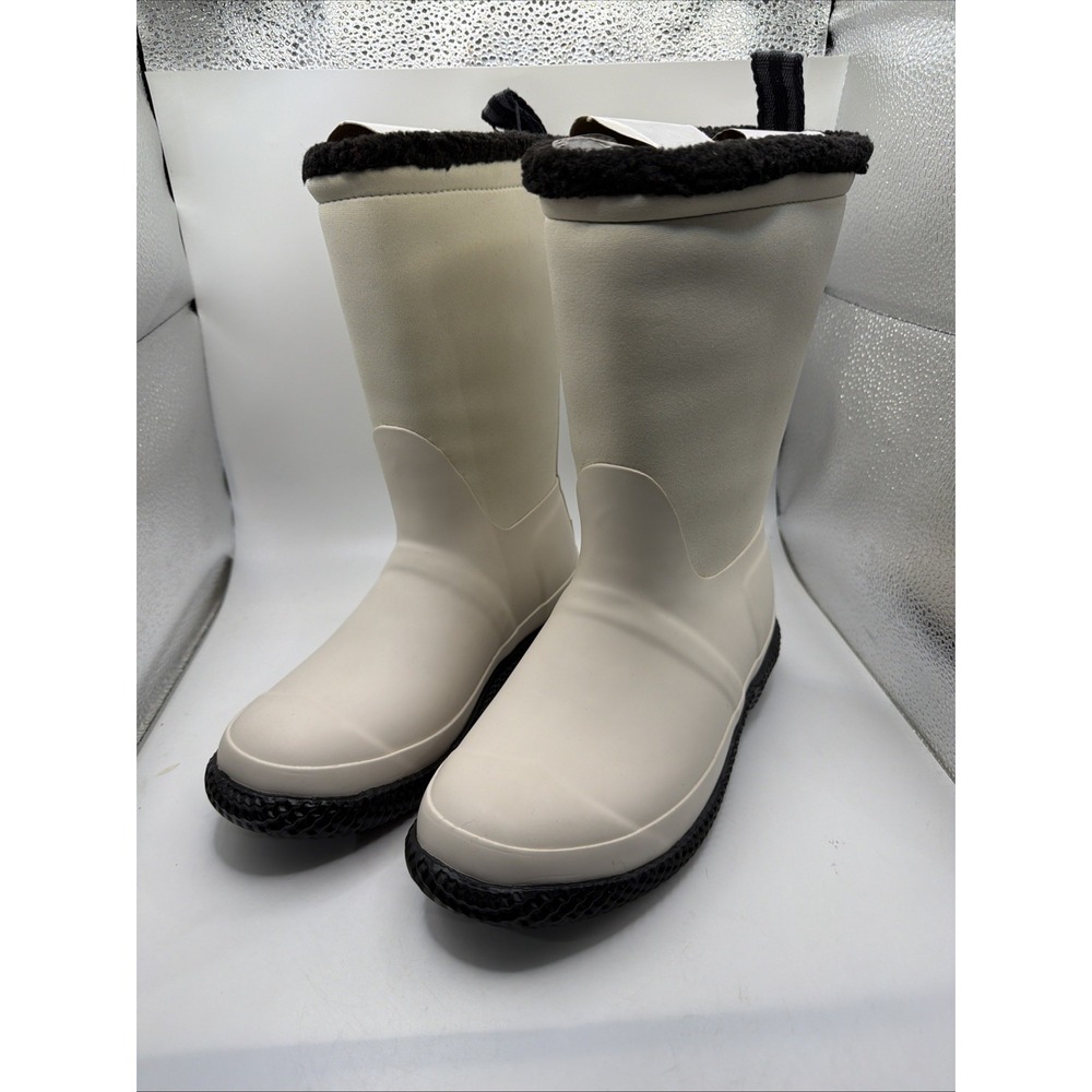 Hunter Women Sherpa White Rubber Fleece‎ Lined Rain Boots. Size 6